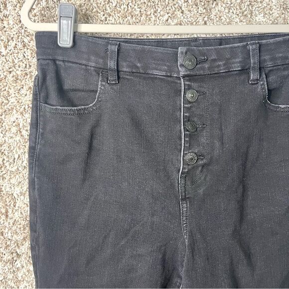 American Eagle Jeans Womens 14 Short Dream Curvy Hi-Rise Button Fly Jegging Crop - Picture 2 of 7